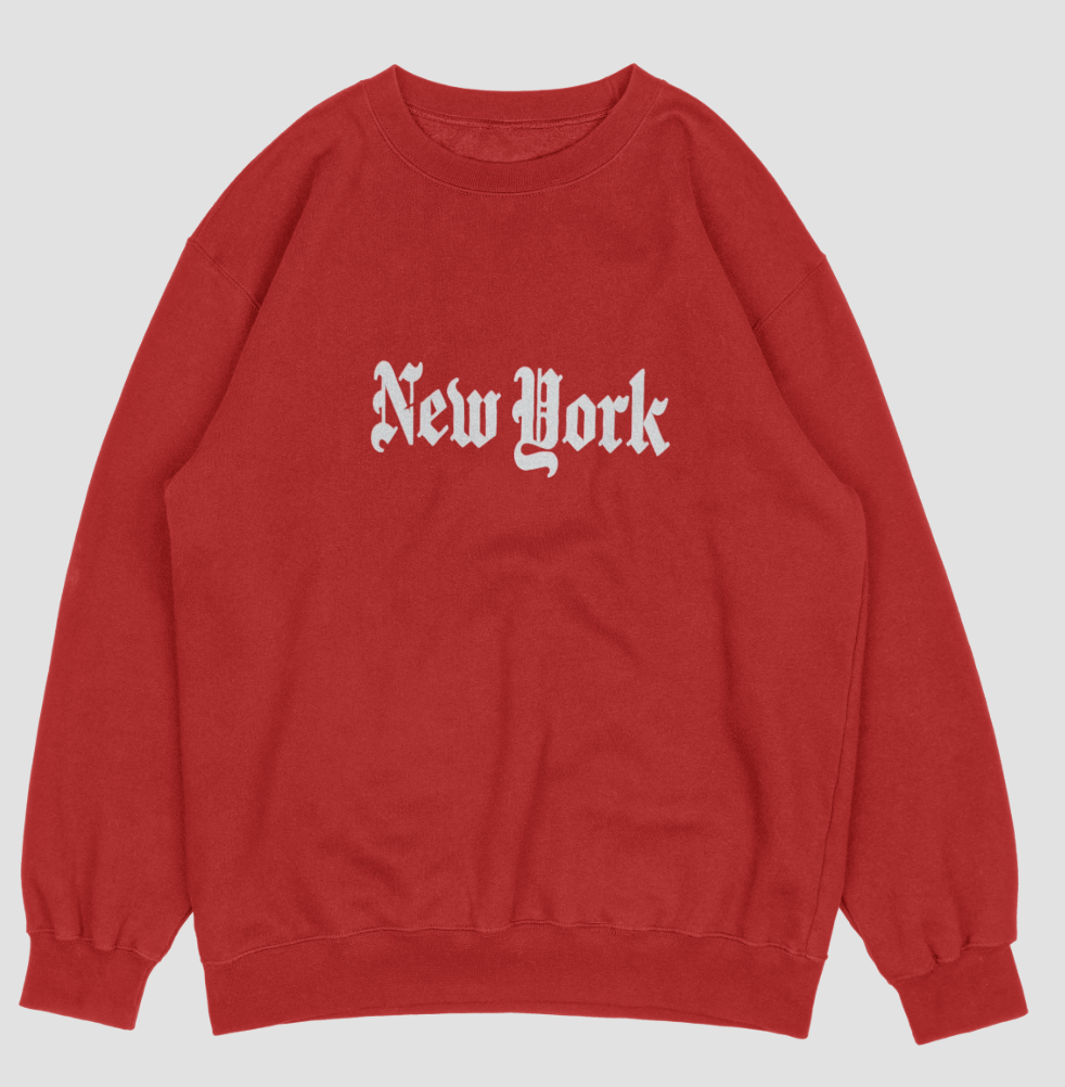New York Sweatshirt in Old English Font