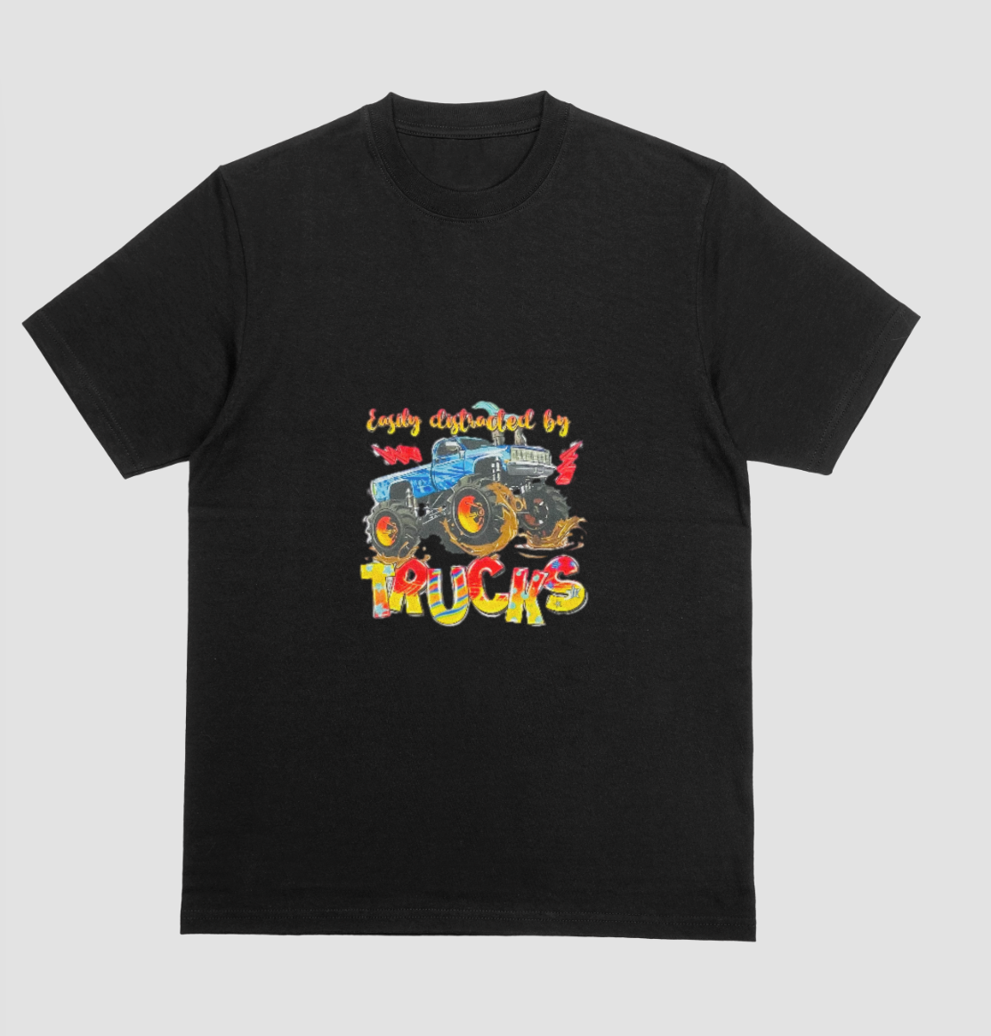 Easily distracted by Trucks- Kids T-shirt