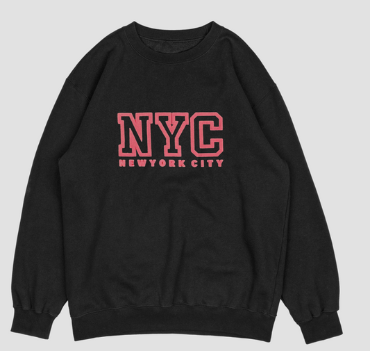 NYC Sweatshirt in Red Font