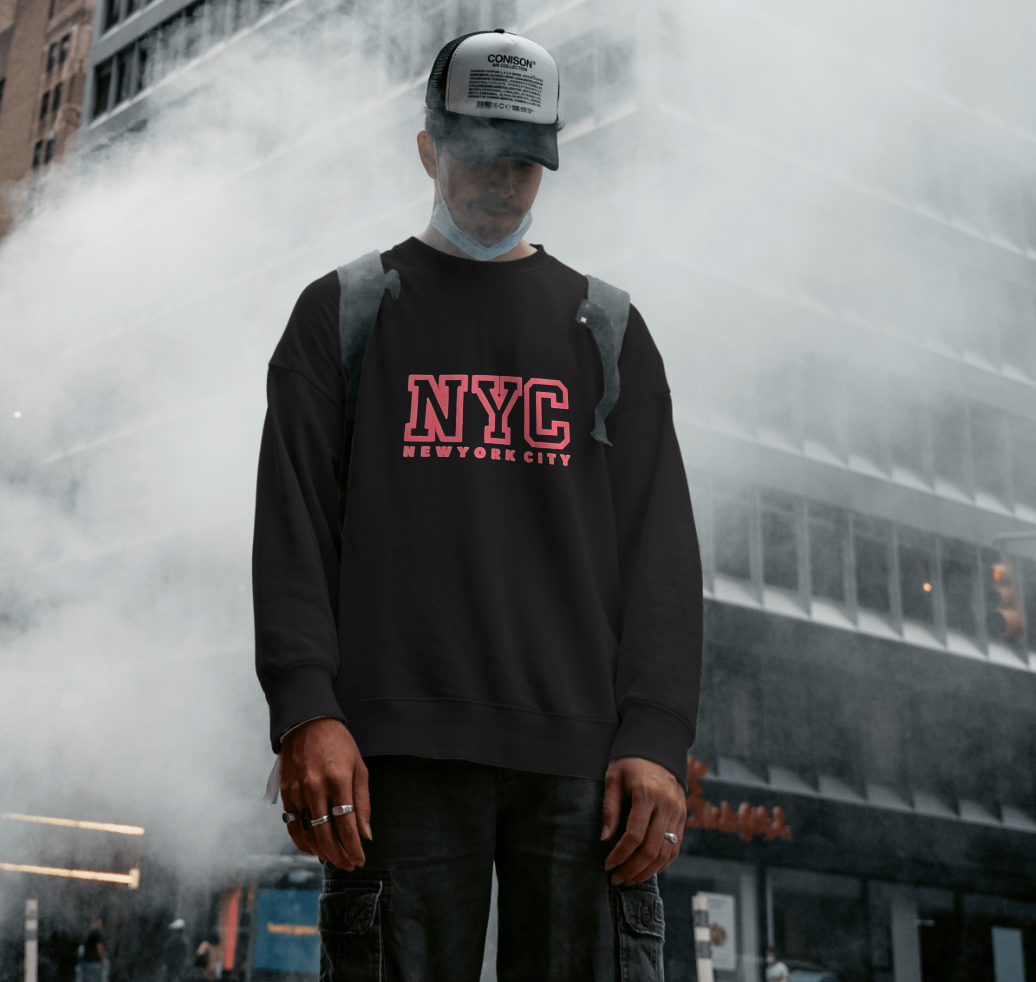 NYC Sweatshirt in Red Font