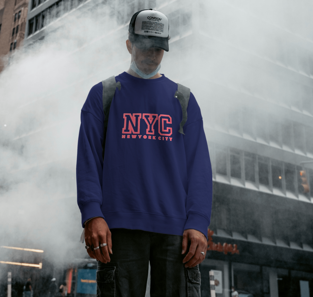NYC Sweatshirt in Red Font