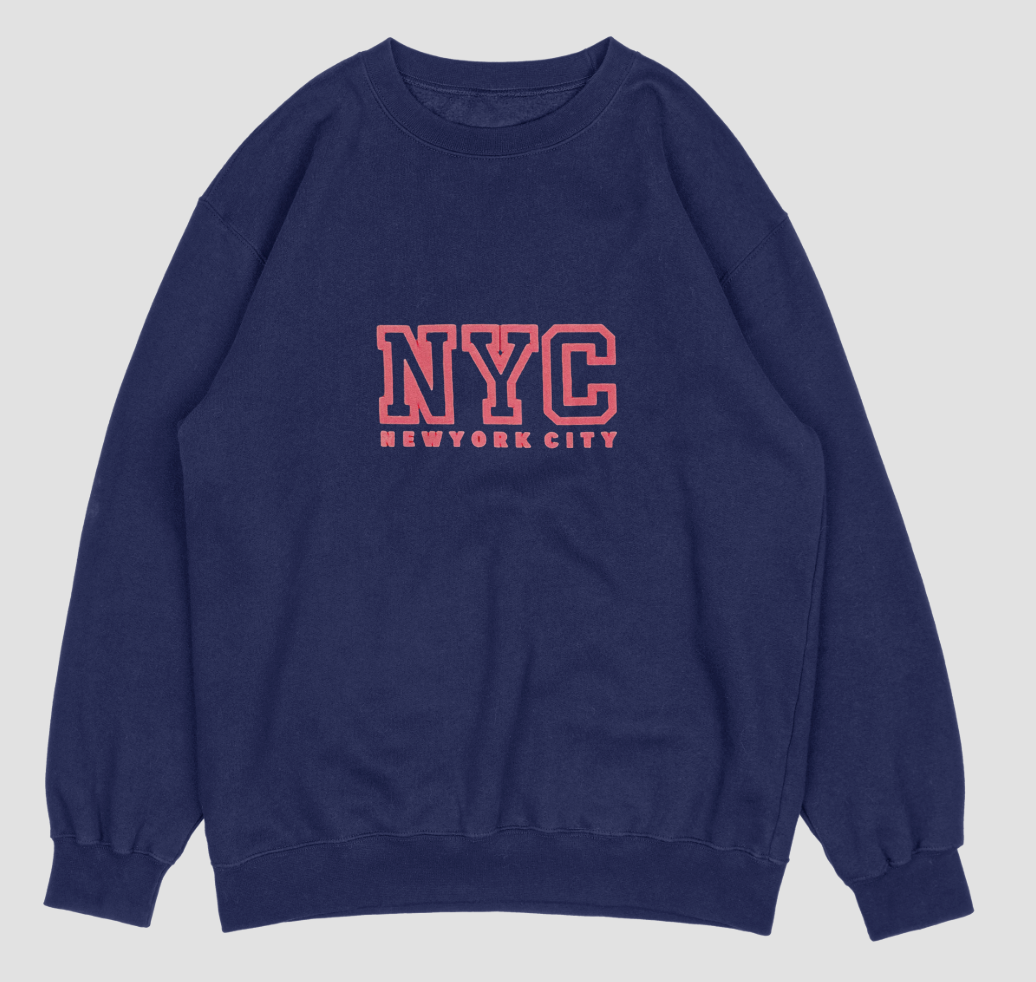 NYC Sweatshirt in Red Font