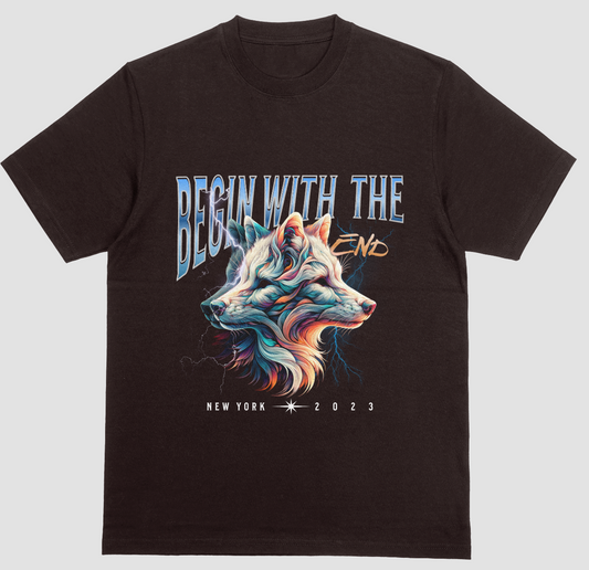 Begin with the End  T-shirt Wolf Fusion