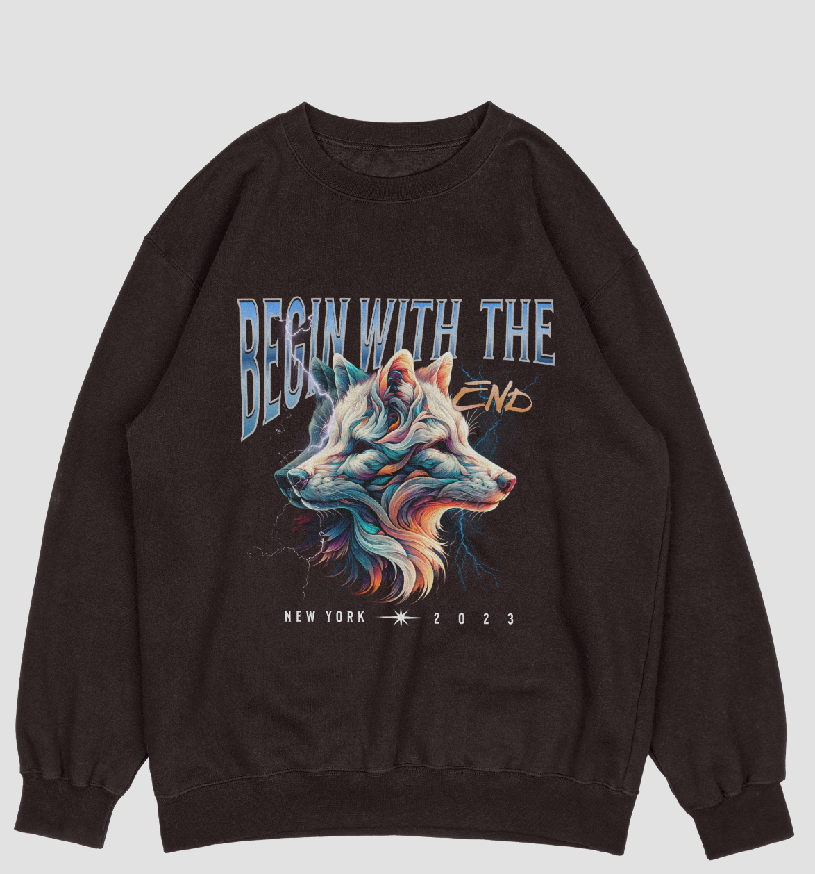 Begin with the End  Sweatshirt Wolf Fusion