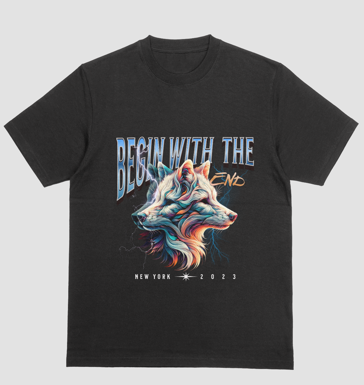 Begin with the End  T-shirt Wolf Fusion